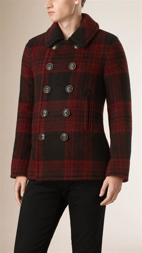 red burberry coat men|burberry pea coat men's sale.